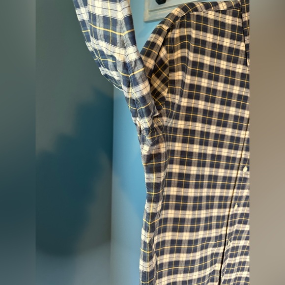 Ralph Lauren Plaid Oxford Shirt in Tan/Green/Navy - Picture 5 of 9
